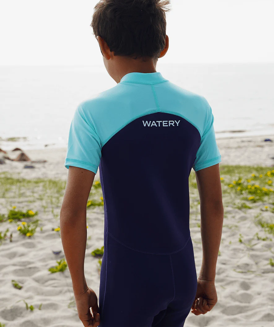 Watery UV våddragt til børn - Calypso Shorty - Atlantic Turquoise