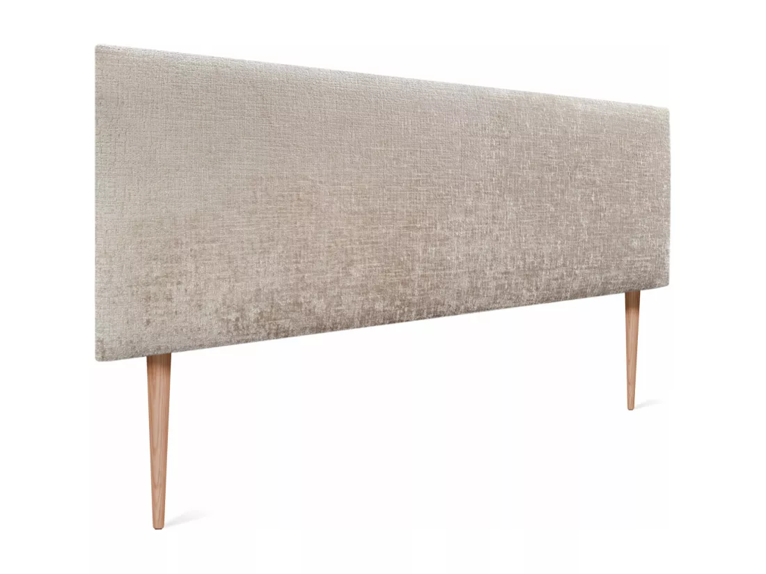 DHOME Tête de Lit Laine Naturelle 160x105cm avec Pieds de Lit 150/160 - Beige
