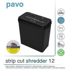 Destructeur de documents Stripcut 12, bandes 6 mm, noir