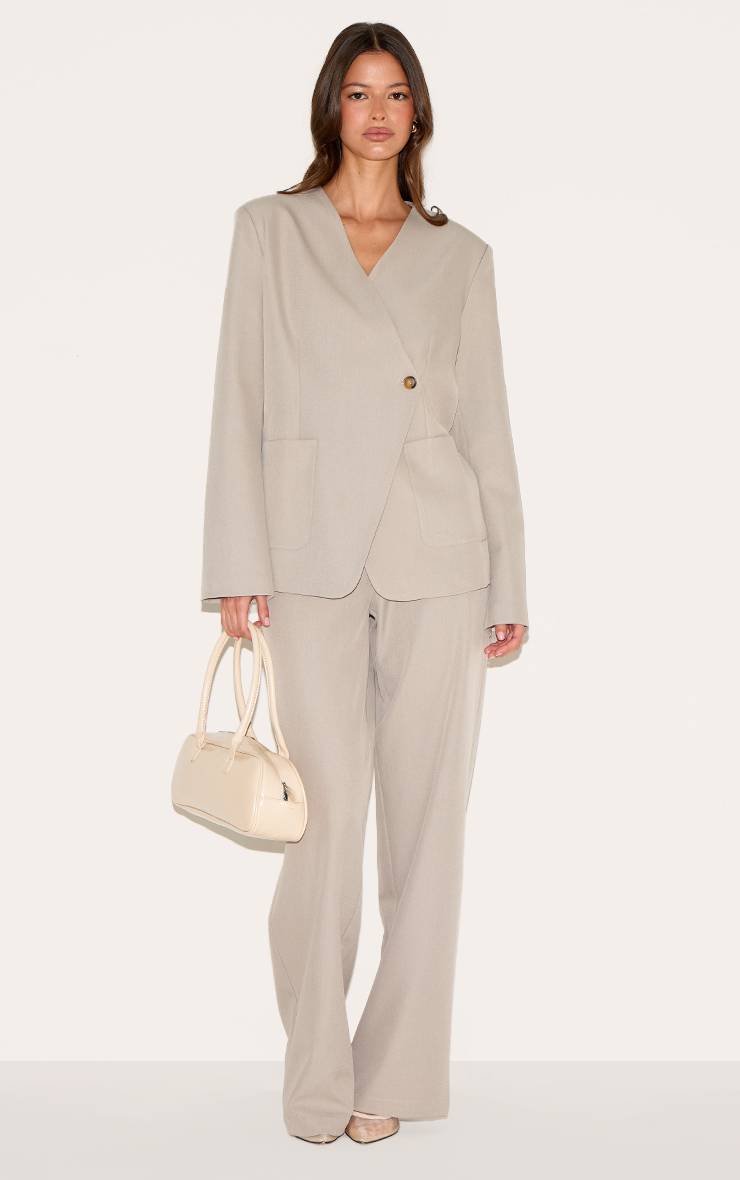 Sable Pantalon Tissé Tailleur Taille Mi-haute