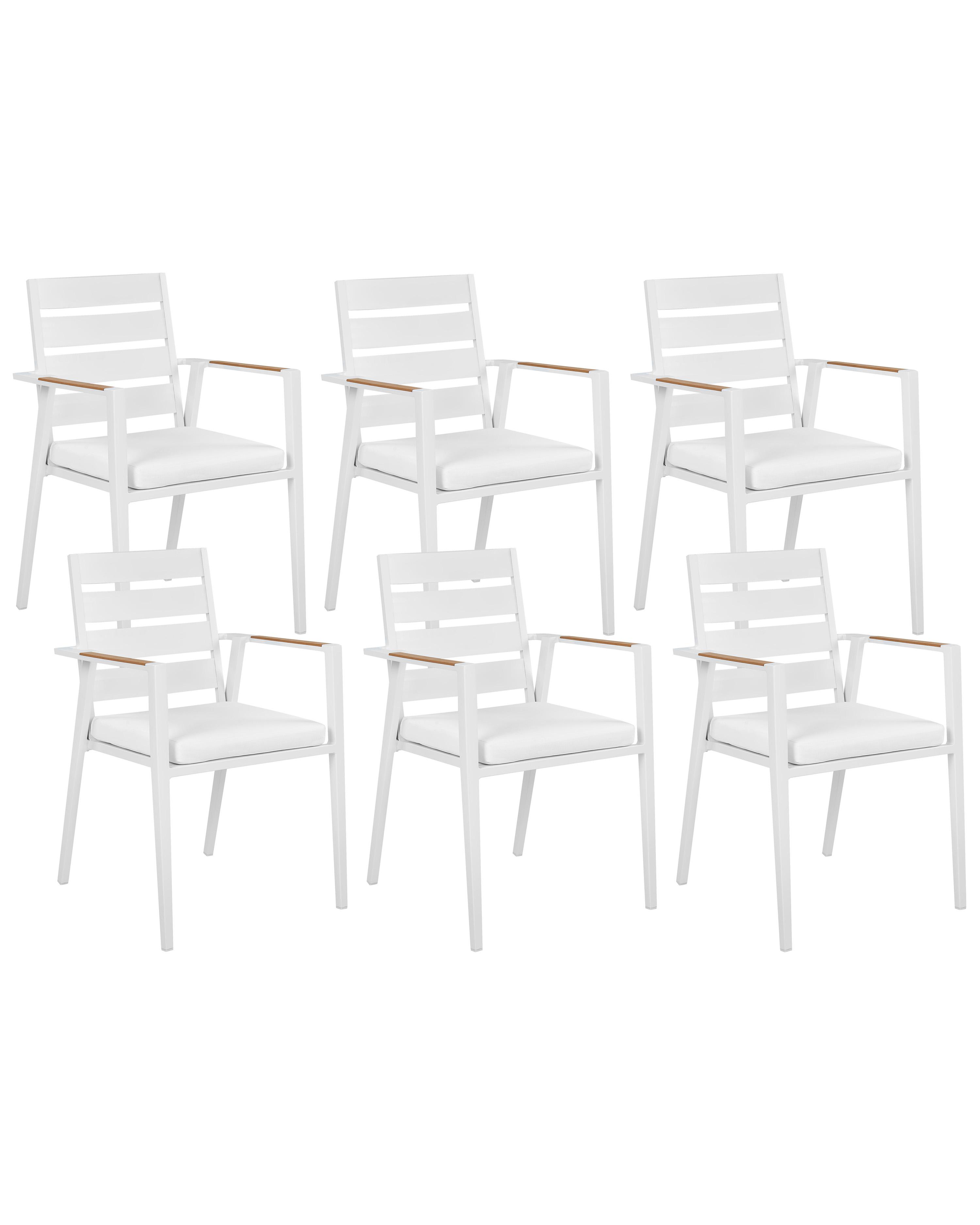 Set van 6 tuinstoelen TAVIANO Metaal Wit
