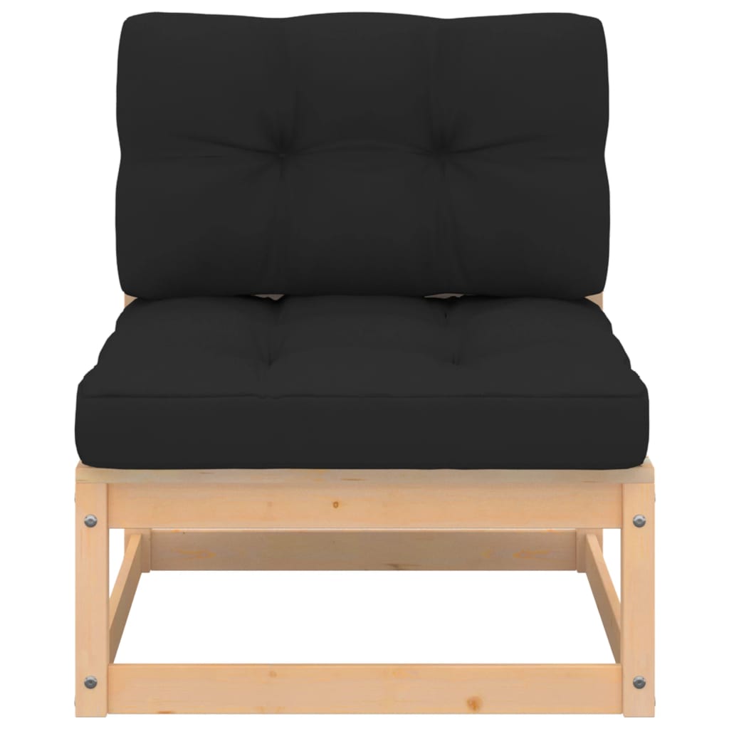 Salon de jardin meuble d'extérieur ensemble de mobilier 6 pièces avec coussins bois de pin massif