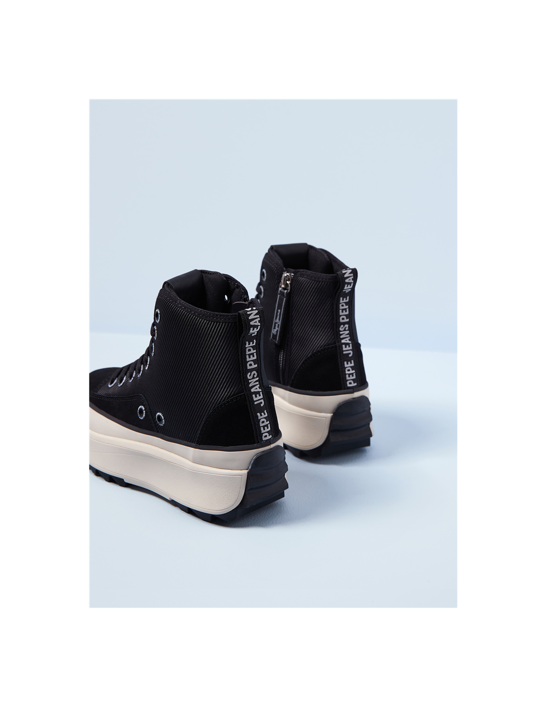 pepe jeans Sneakers Montante Femme Woking City Noir/Blanc