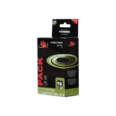 Cartouche compatible HP 56/57 - pack de 2 - noir, cyan, magenta, jaune - Uprint