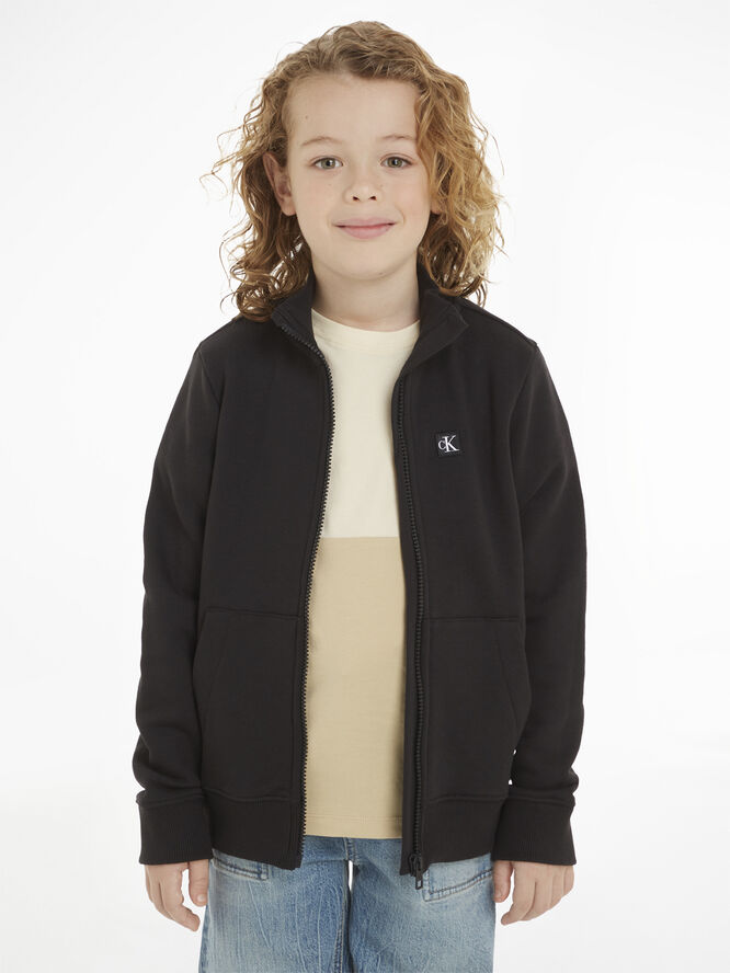 Calvin Klein MONOGRAM MINI BADGE ZIP-THROUGH Ck black