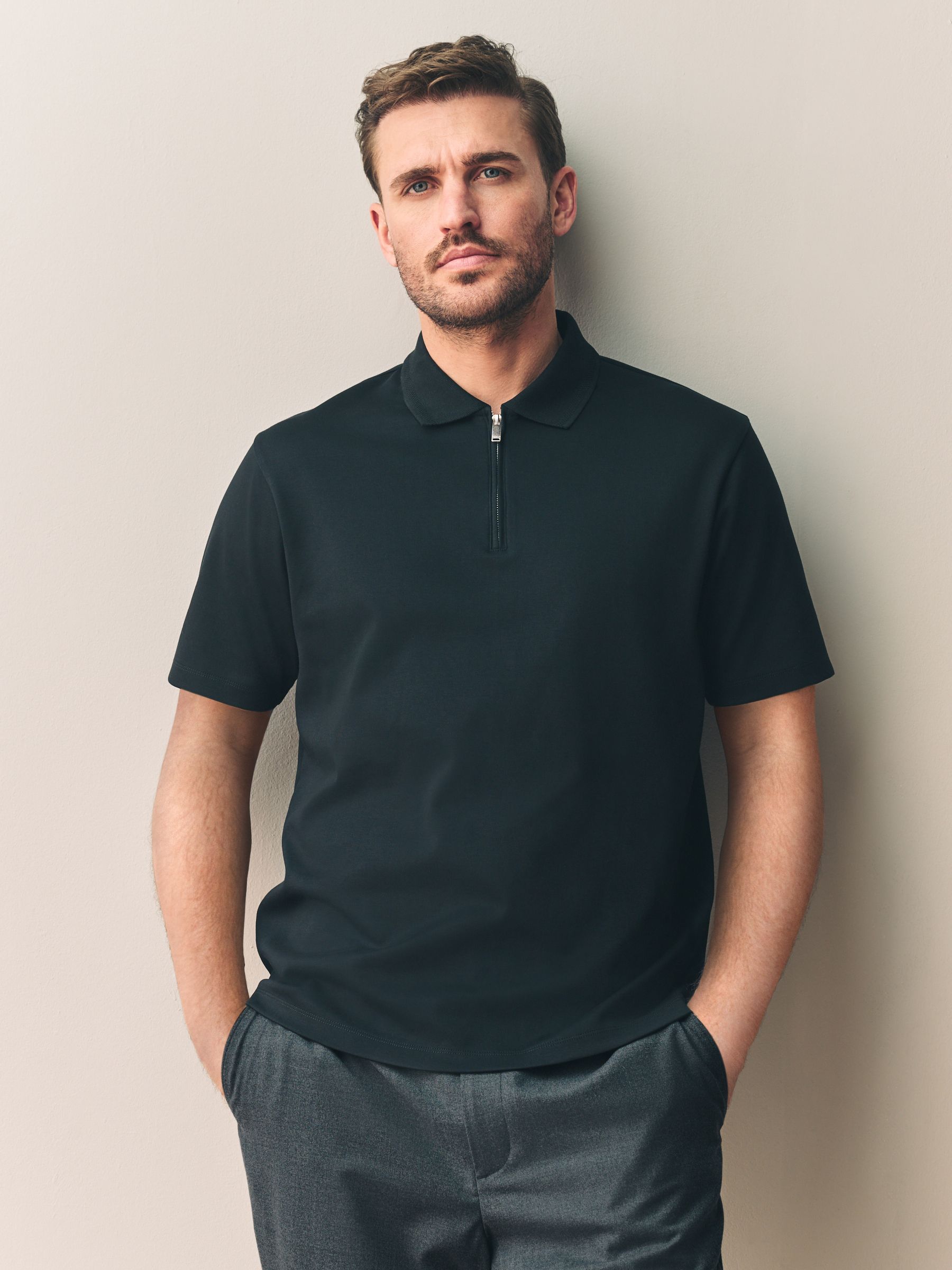 Zwart - Signature Supima® Heavyweight Polo Shirt