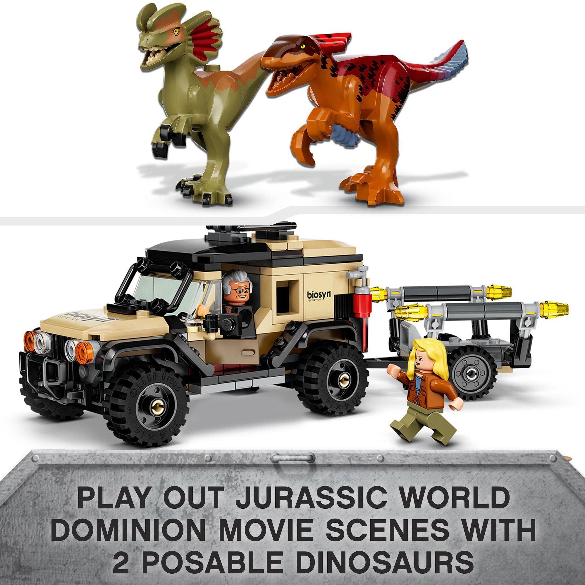 LEGO Konstruktionsspielzeug Jurassic World Pyroraptor & Dilophosaurus Transport