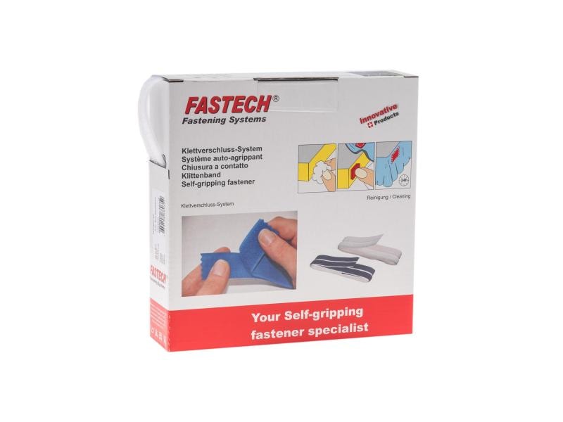 FASTECH Klettband-Box 10 mm x 10 m selbstklebend, Weiss Klettbandbox