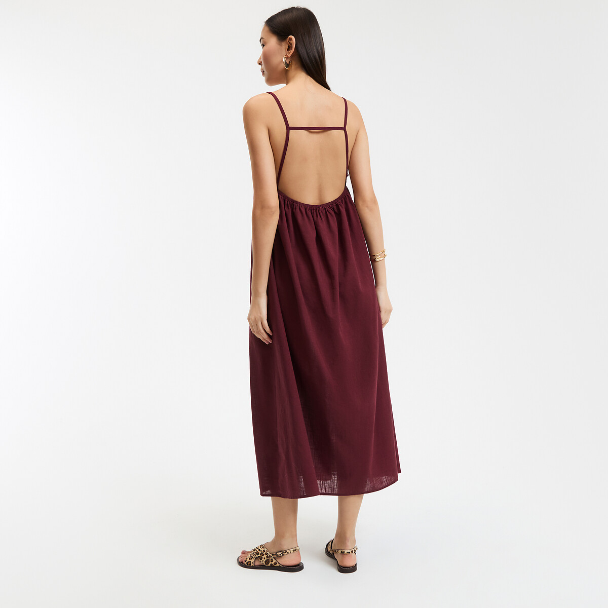 COLEÇÃO LA REDOUTE<br>Vestido longo evasê com alças finas