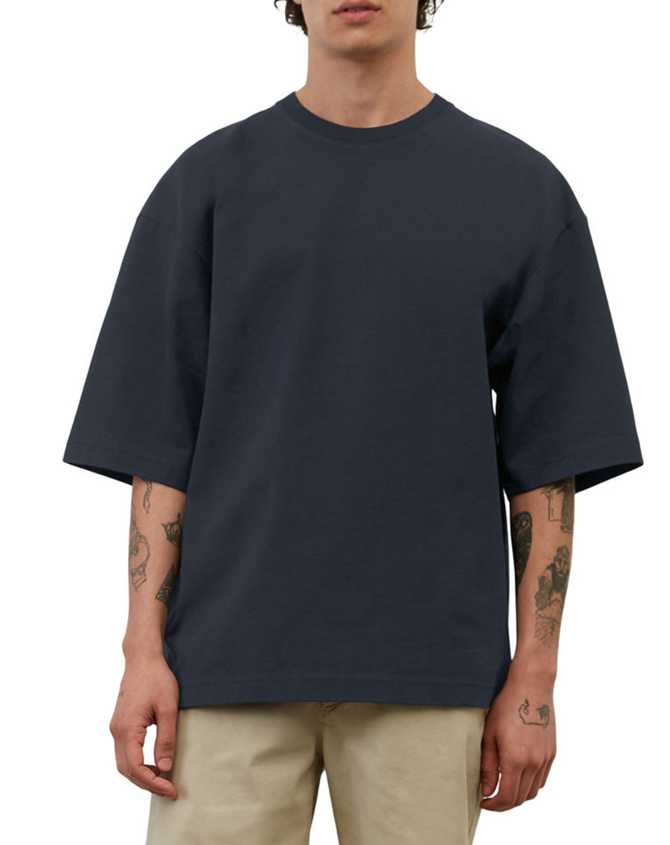 Marc O'Polo T-Shirt manches courtes Col Rd Oversize bleu marine