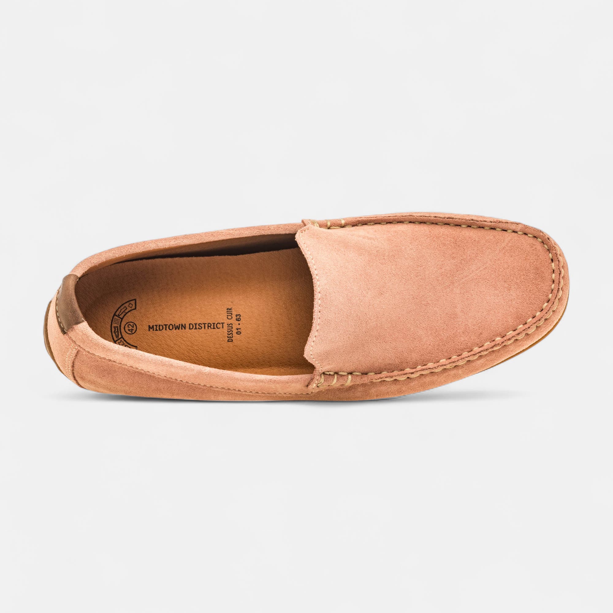 Mocassins Homme en cuir rose