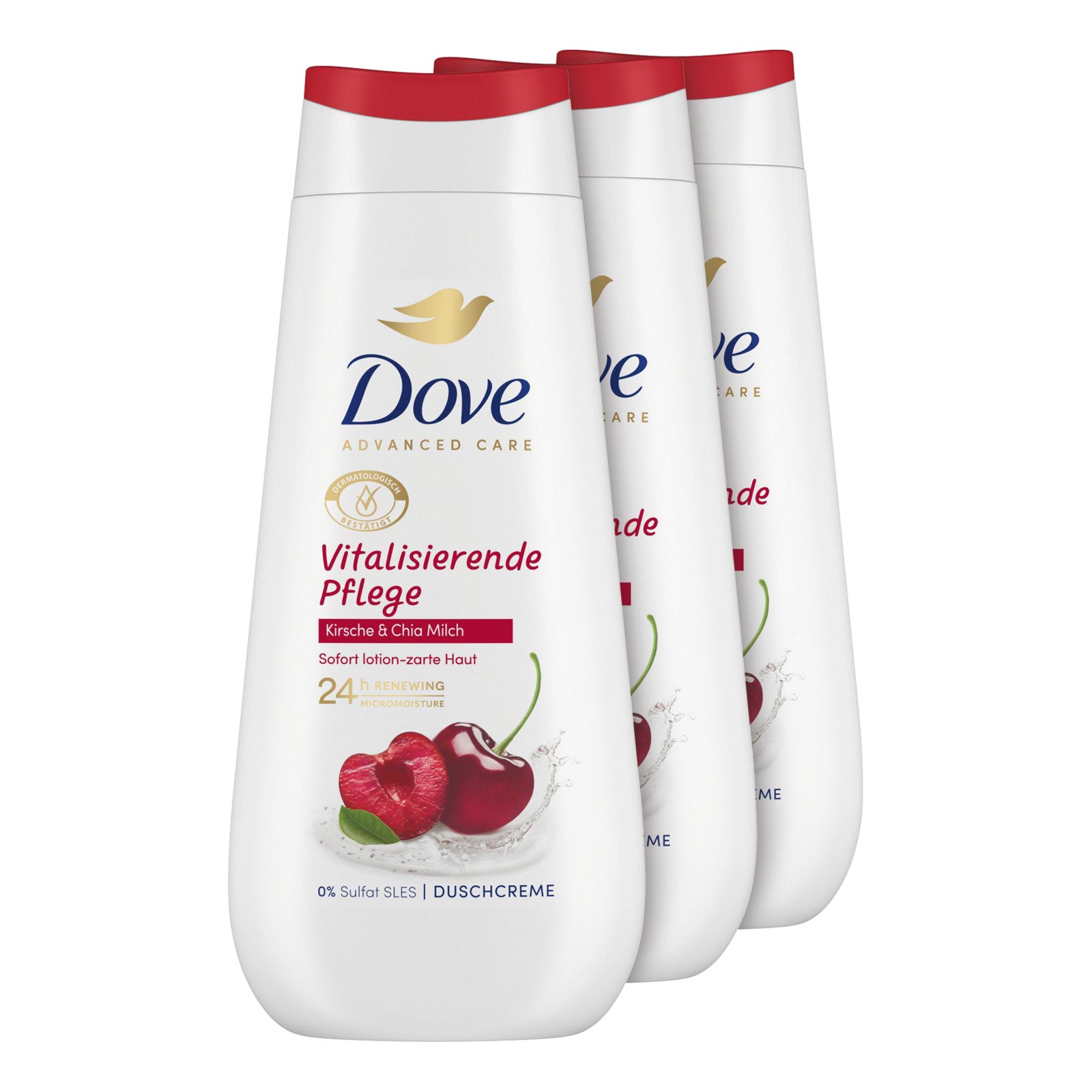 Dove Dusch Kirsche & Chia Milch 3 x 225 ml
