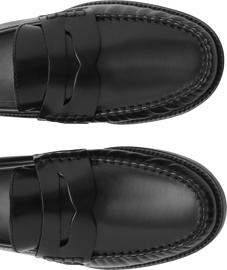 MANGO Leather moccasin Black