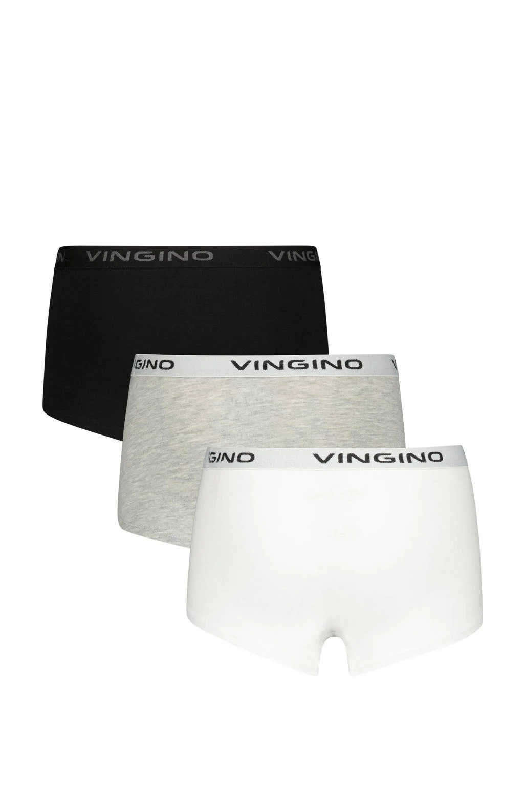 shorts- set van 3 grijs melange/zwart/wit