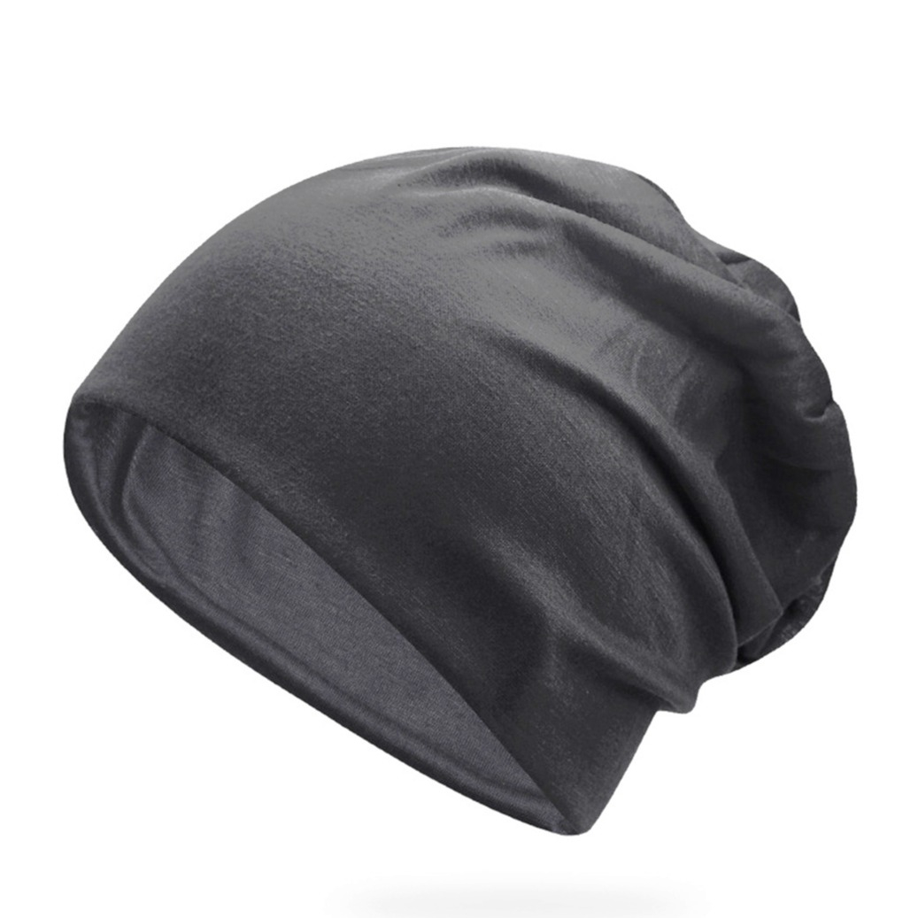 Unisex Beanie Baumwolle Winter Mütze (One Size) - Dunkelgrau