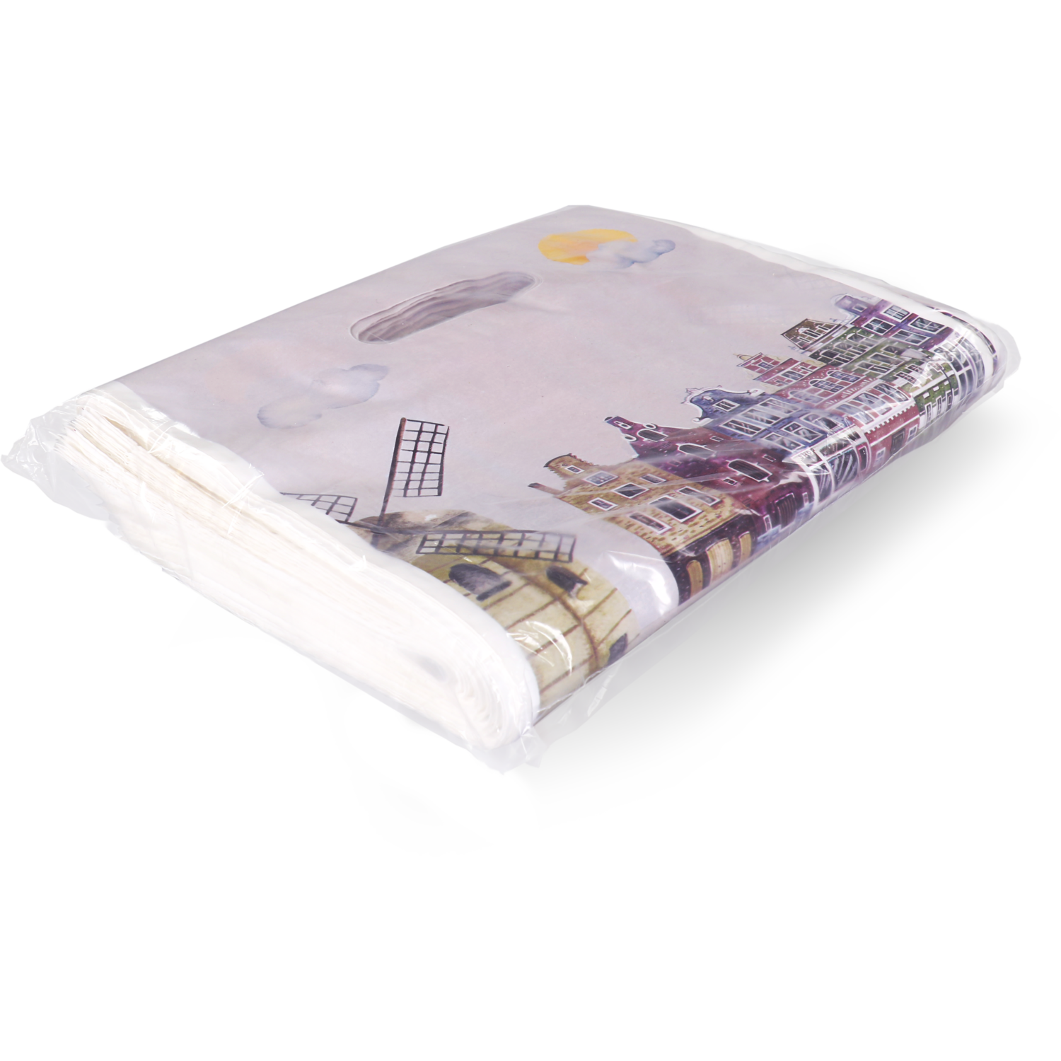 Tas, Tulp, Gerecycled LDPE, dKT, 27x37cm, bodemvouw 8cm, draagtas,
