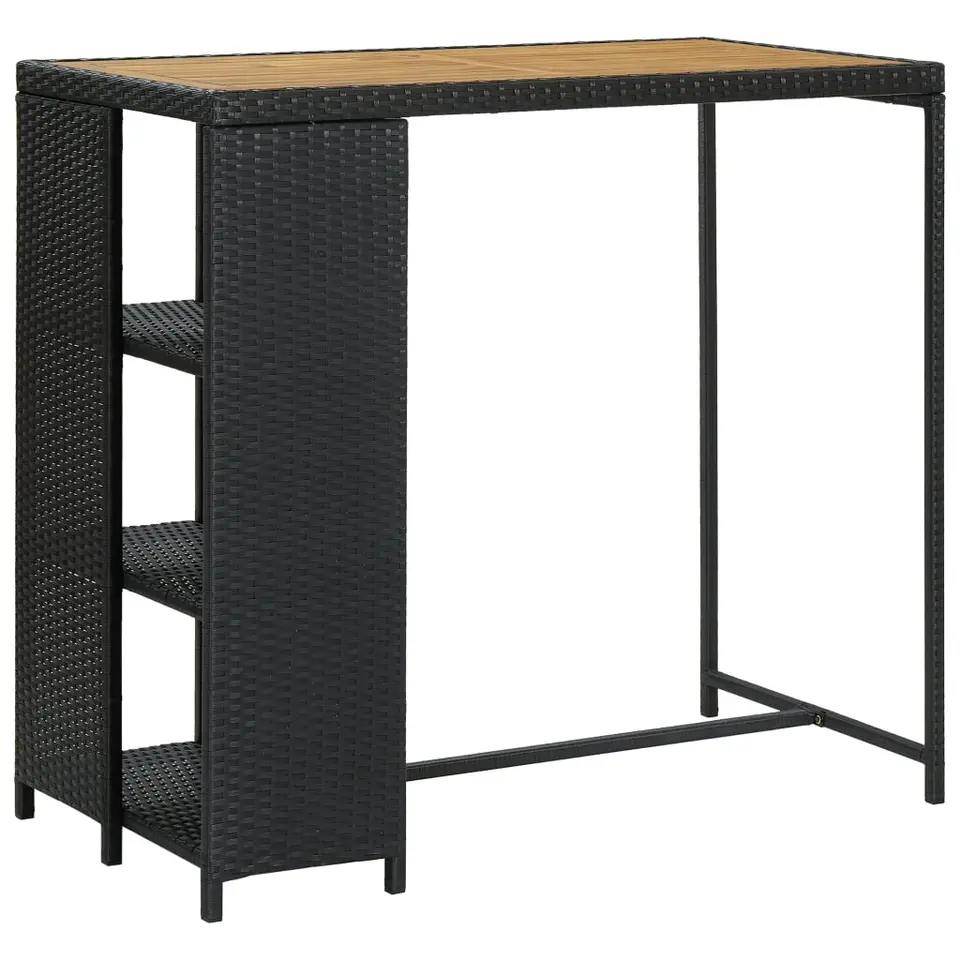 vidaXL - Bartafel - Zwart - Poly rattan
