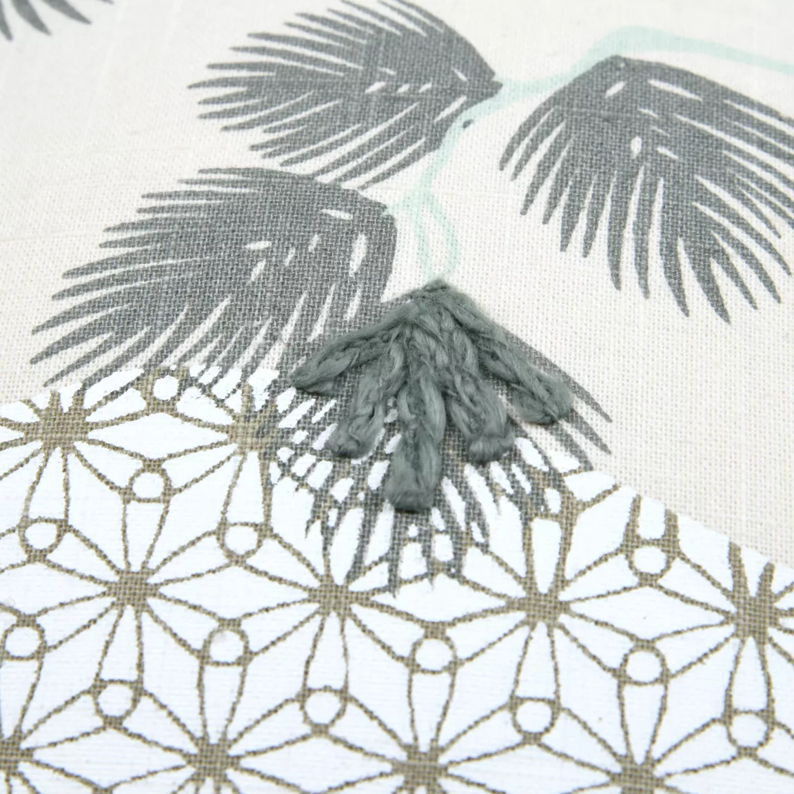 Coussin carré coton (45 x 45 cm) Yuki Vert jade