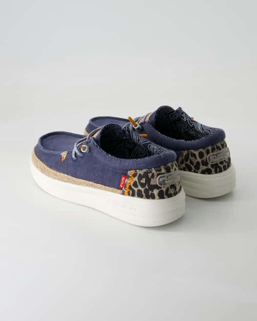 Fusion Lily linen navy Slipper in Blau