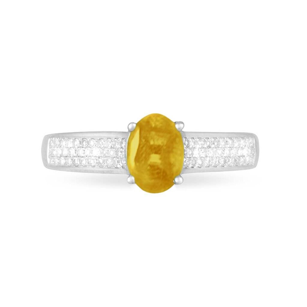 Bague Crista Or Blanc Citrine Et Diamant
