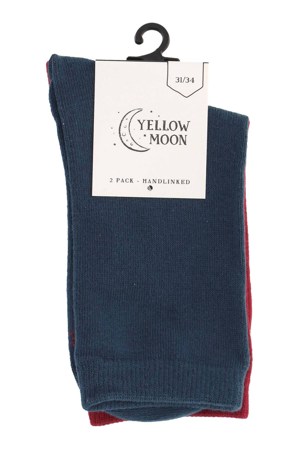 Yellow Moon sokken - set van 2 antraciet/donkerrood