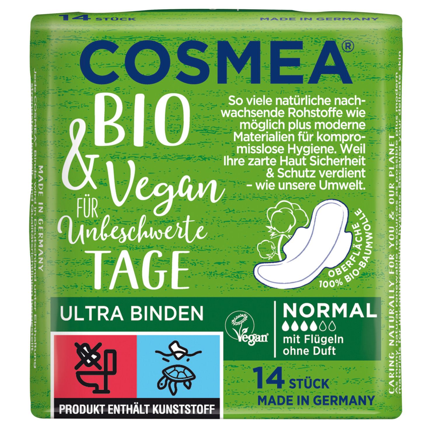 COSMEA Bio Ultra Binden mit Flügel 14 Stück