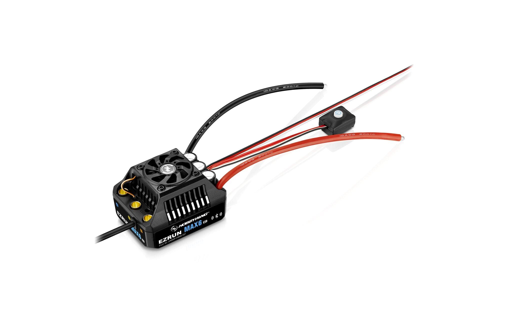 Brushless Regler Ezrun MAX6 G2 200A 3-8S<br>ESC für RC Fahrzeuge im Massstab 1:6 / 1:7 mit Brushless Sensored & Sensorless Motoren
