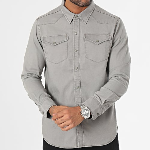 Chemise Manches Longues Gris