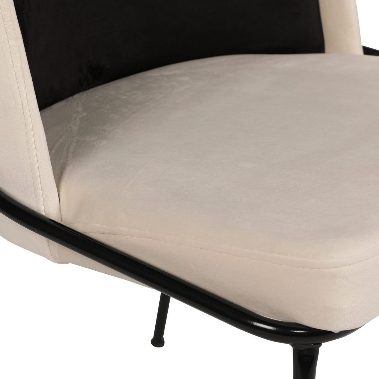 Wooden Art 2 Chaises Dore noir/crème - 86x54x55 cm