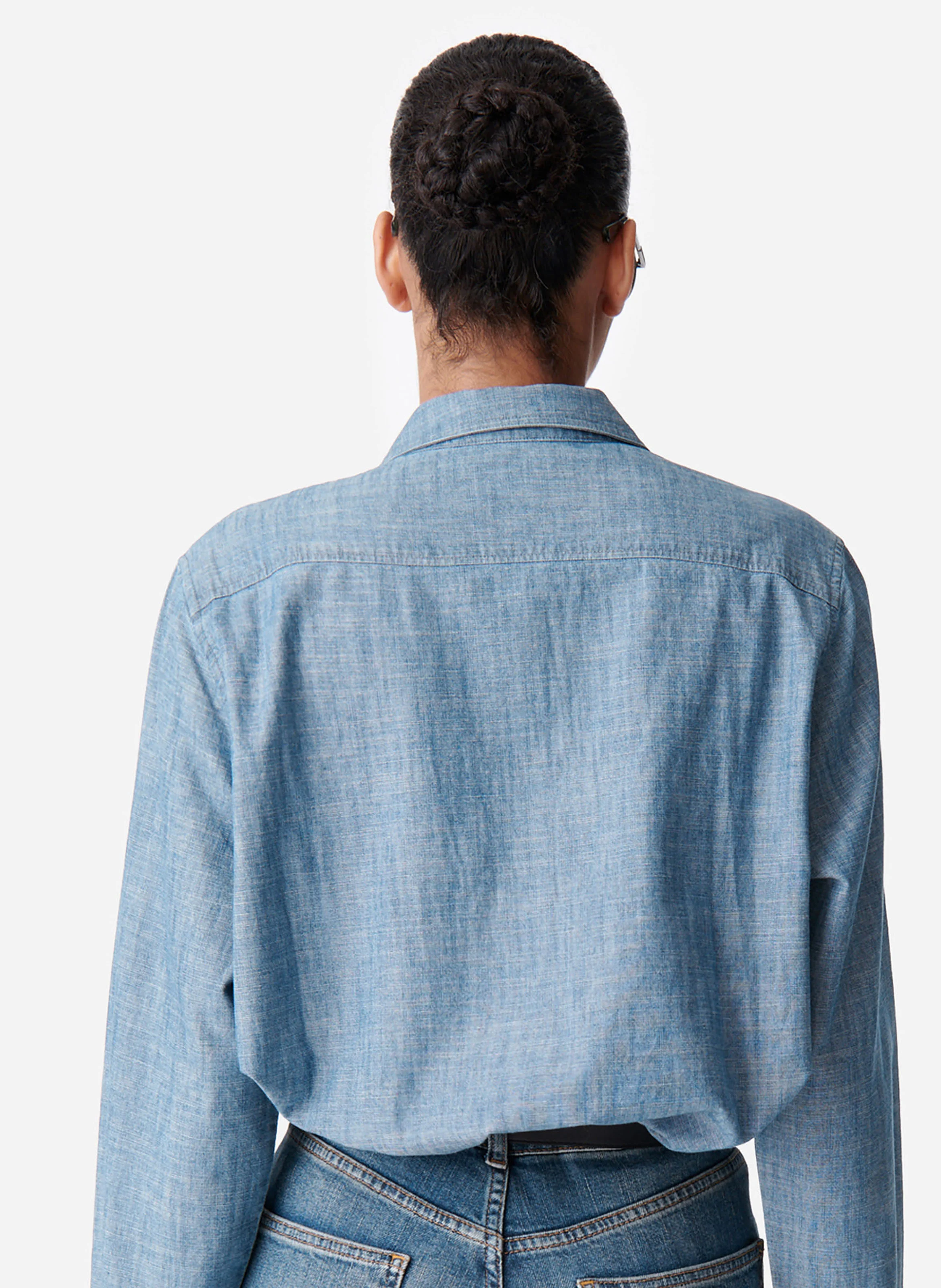 DIM - Chemise col classique en coton | Bleu
