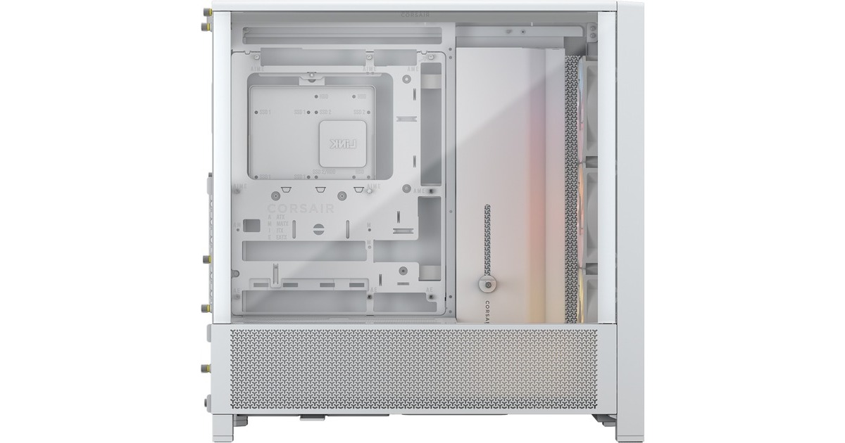 CorsairFRAME 4000D RS ARGB midi tower behuizing  (Wit | 2x USB-A | 1x USB-C | RGB | Tempered Glass)