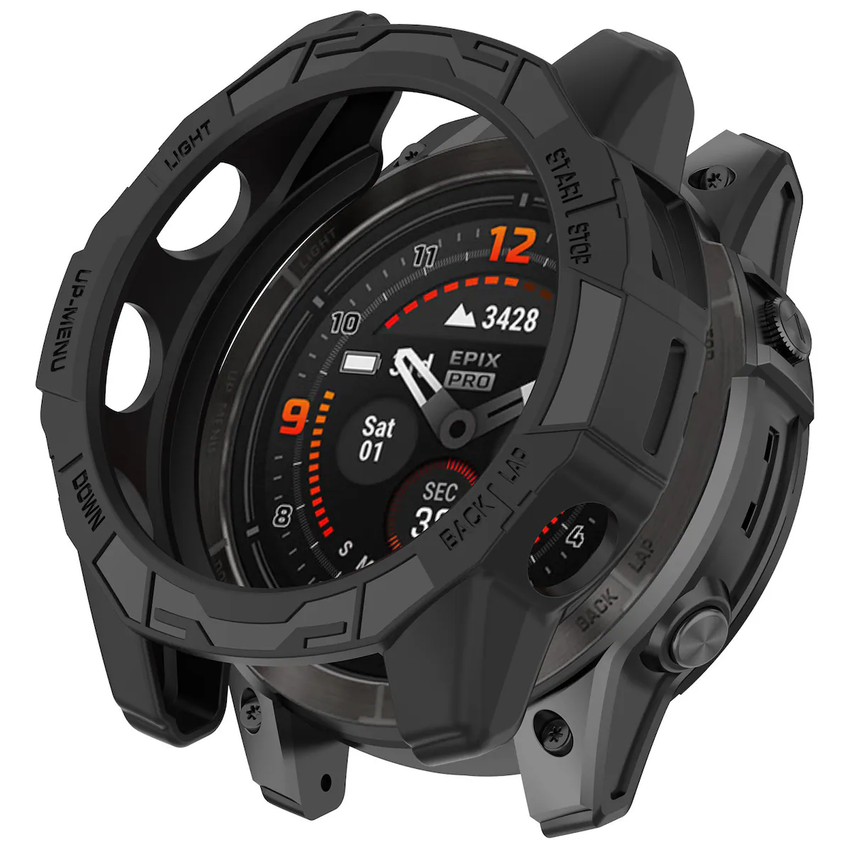 Beskyttende klokkedeksel for Garmin Epix Pro 47mm /Fenix 7 PRO /Fenix7 Sort