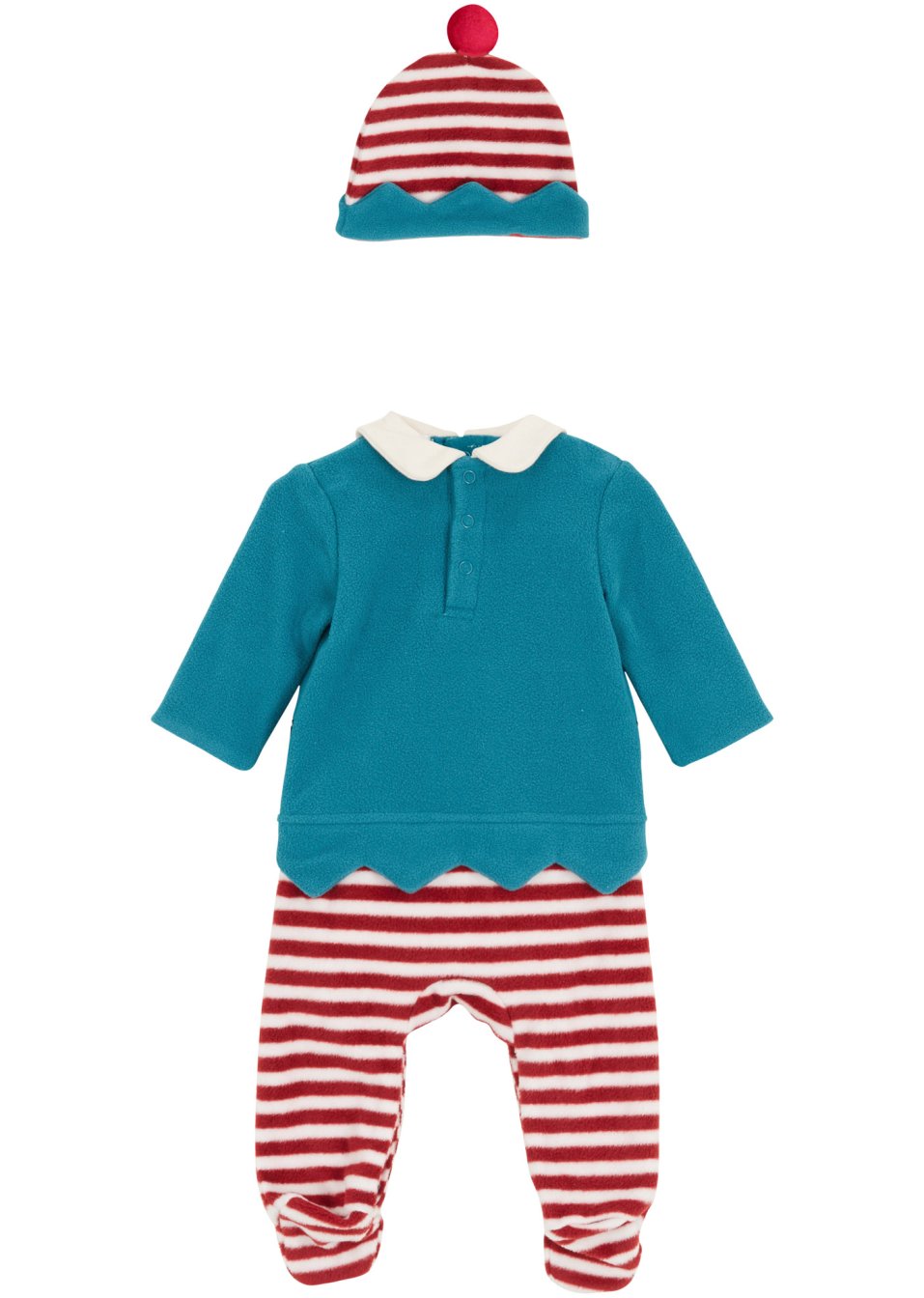 Baby boxpak met kerstprint en muts (2-dlg. set)