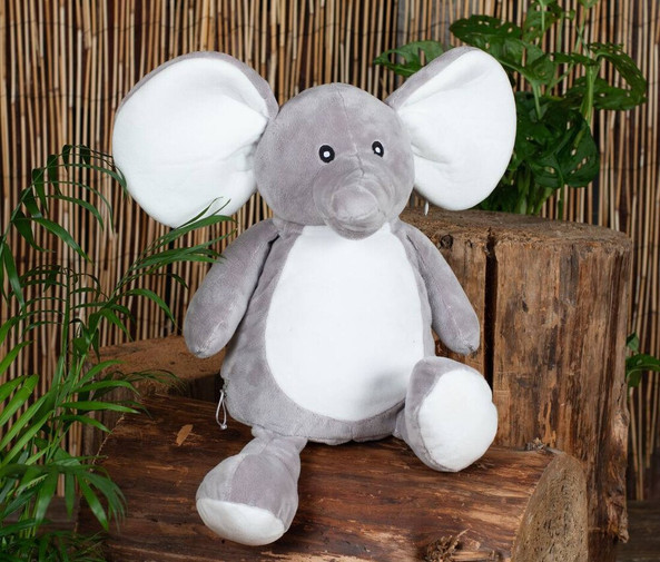 Mumbles MM558 - Éléphant en Peluche Bas Zippé