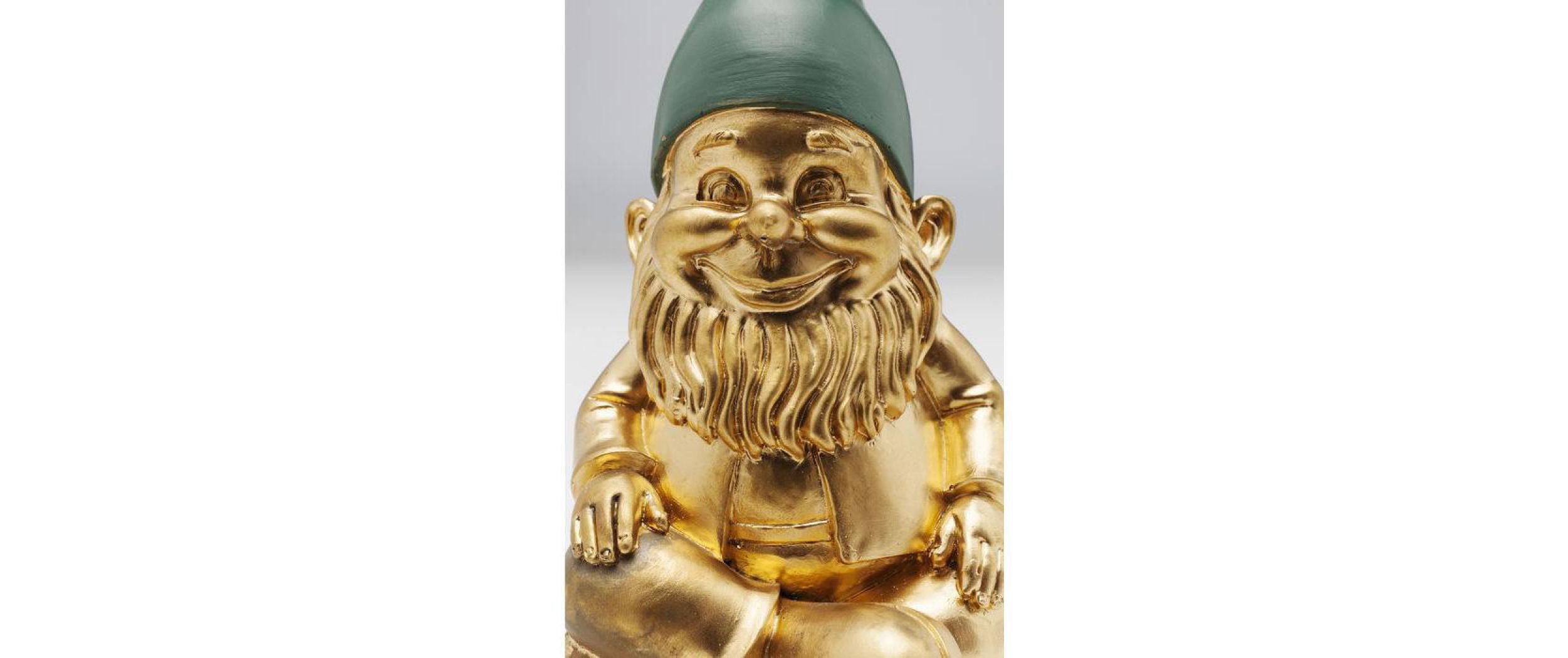 Dekofigur Zwerg Sitting, Gold-GrünDeko für Ihren Garten