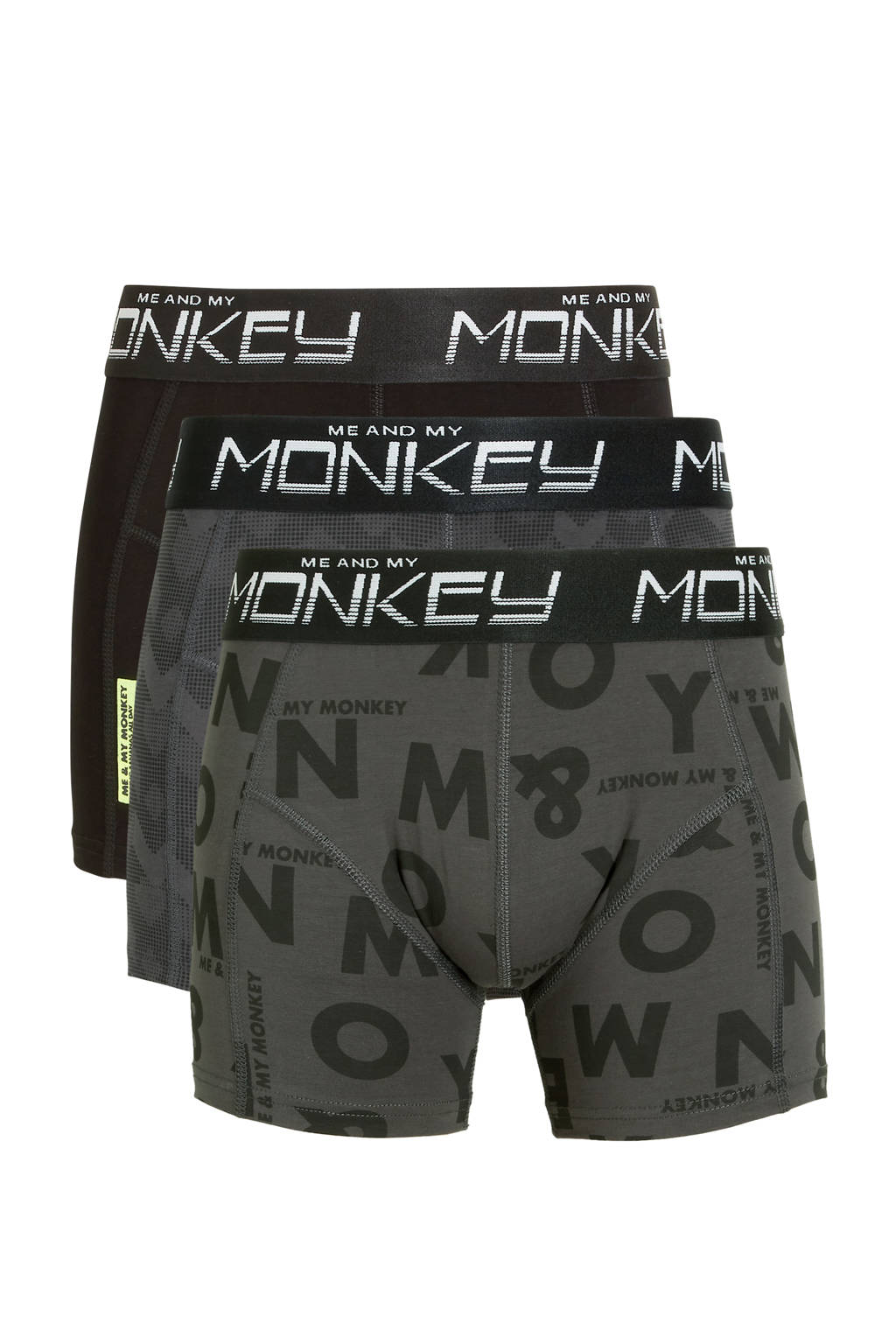 boxershort - set van 3 zwart/army
