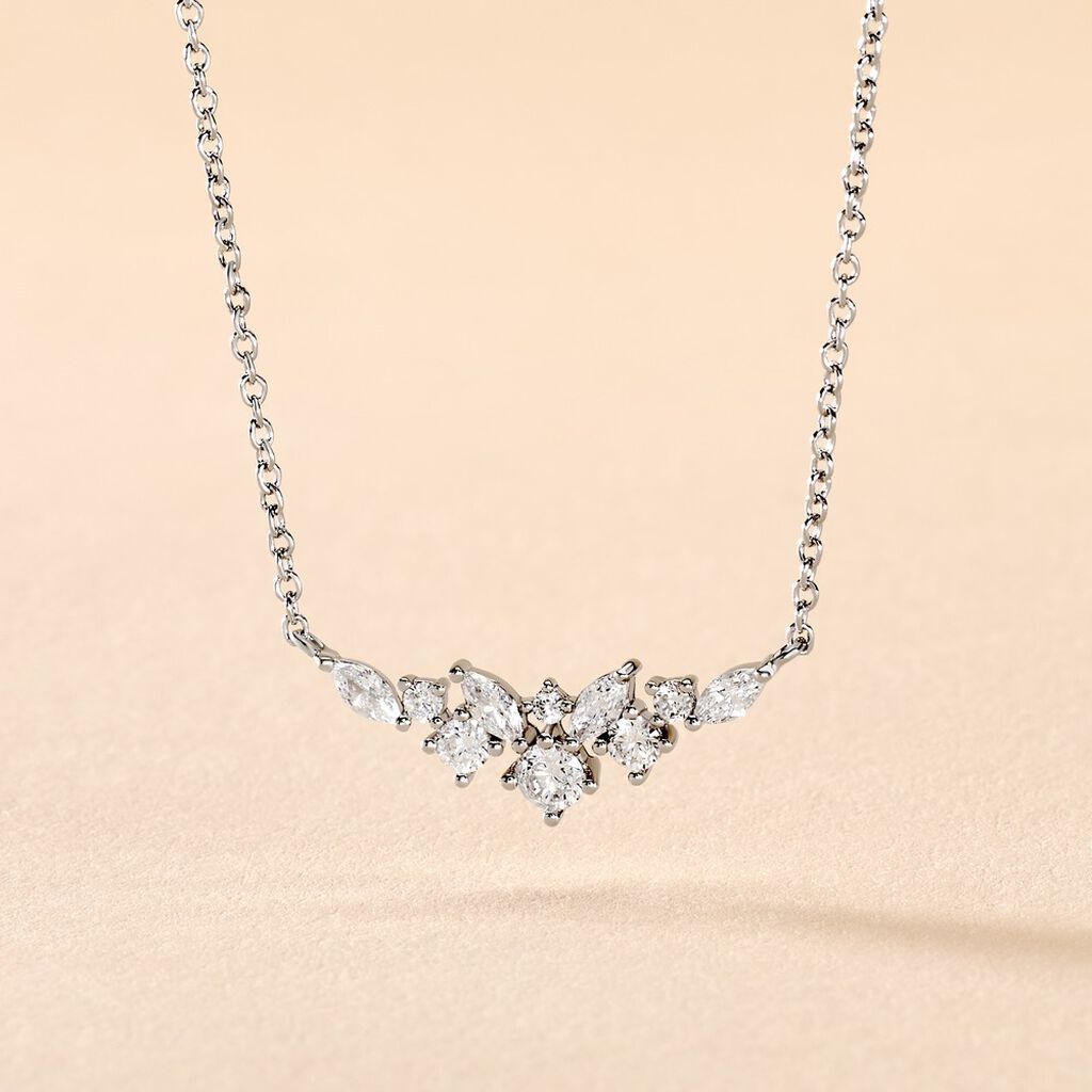 Collier Amissa Argent Blanc Oxyde De Zirconium