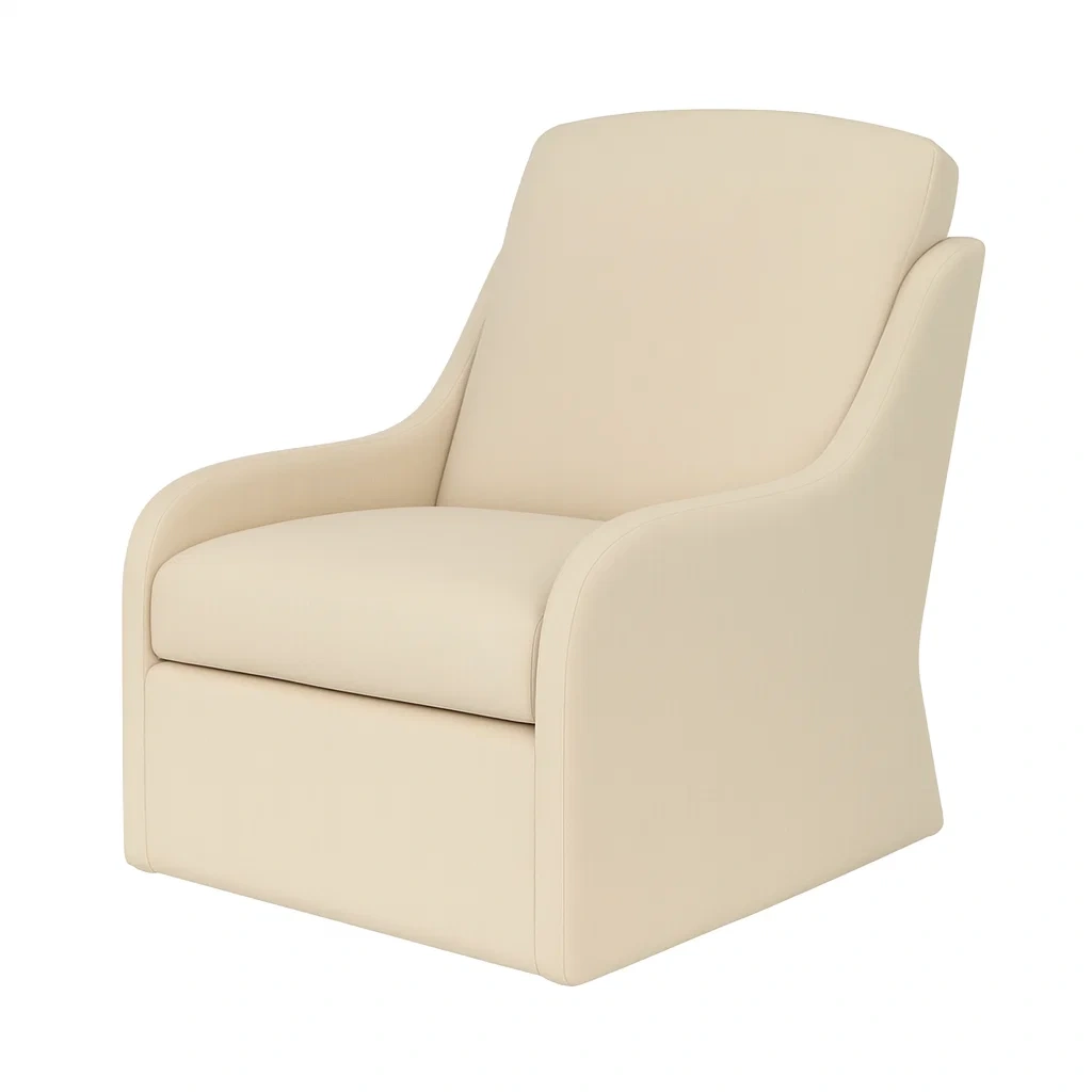 Fauteuil en cuir beige 80x85x90 cm
