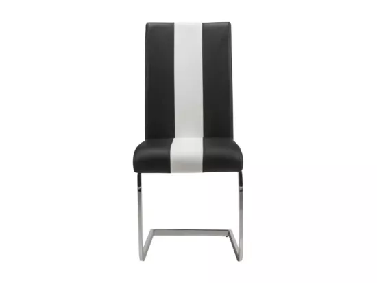Lot de 4 Chaises en simili TRINITY de Pascal MORABITO - Simili - Noir & blanc