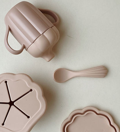Konges Sløjd Geschirr-Set - Silikon - 3 Teile - Blush