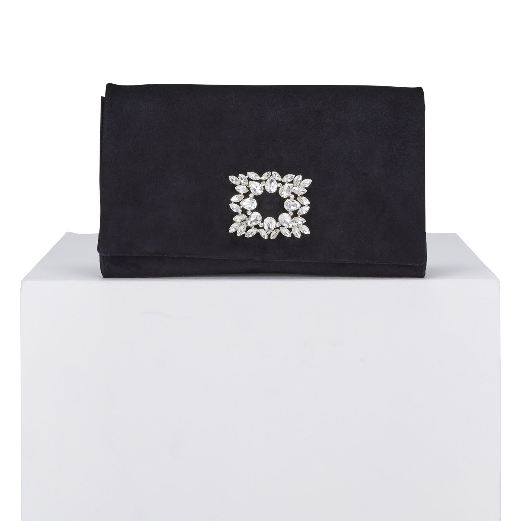 MANIFIKA - Pochette bijou strass en velours| Noir