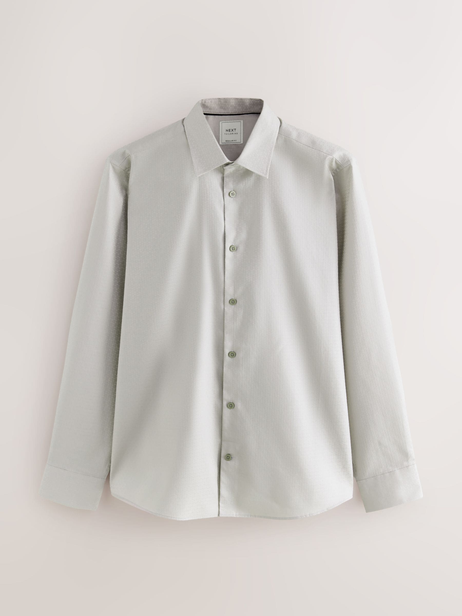Neutral Monogram - Geometric Print Long Sleeve Smart Shirt