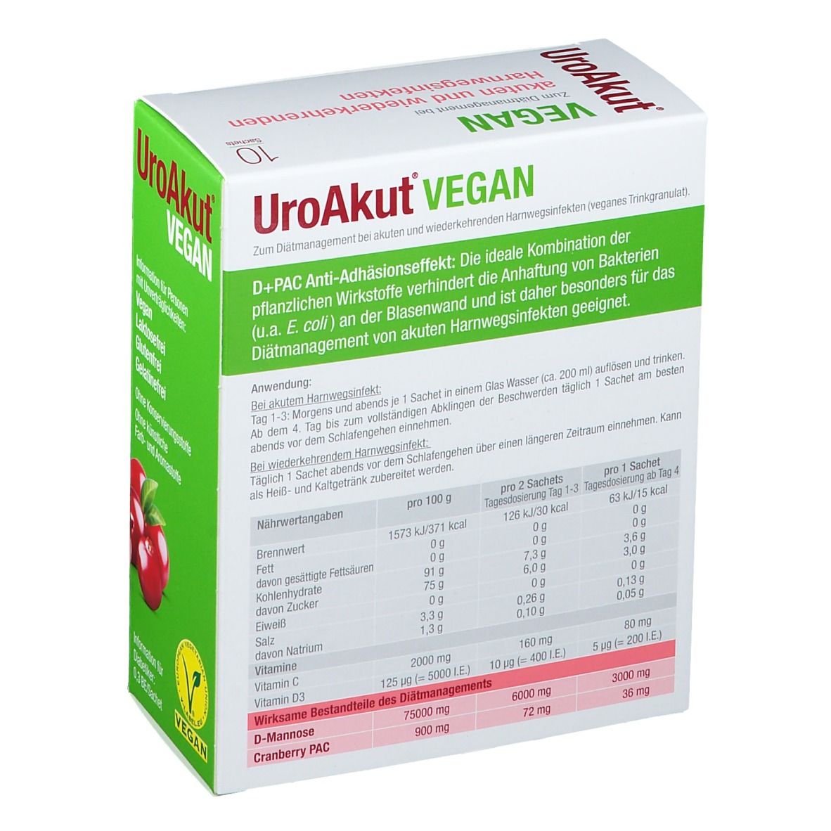 UroAkut® vegan D-Mannose plus Cranberry