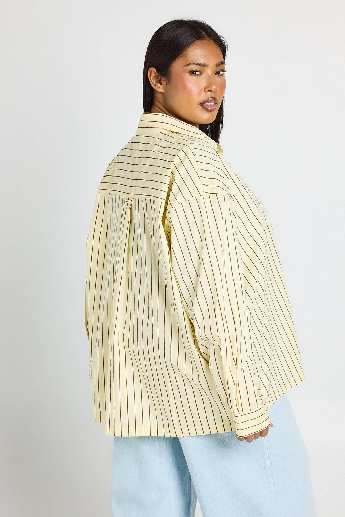 boohoo Chemise Oversize Rayée En Coton Grande Taille