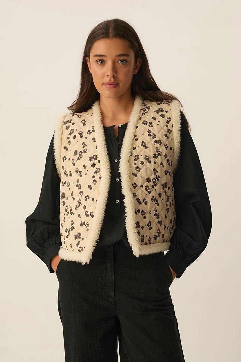 DES PETITS HAUTS<br>Jaqueta reversível sem mangas com estampa, ULMYR