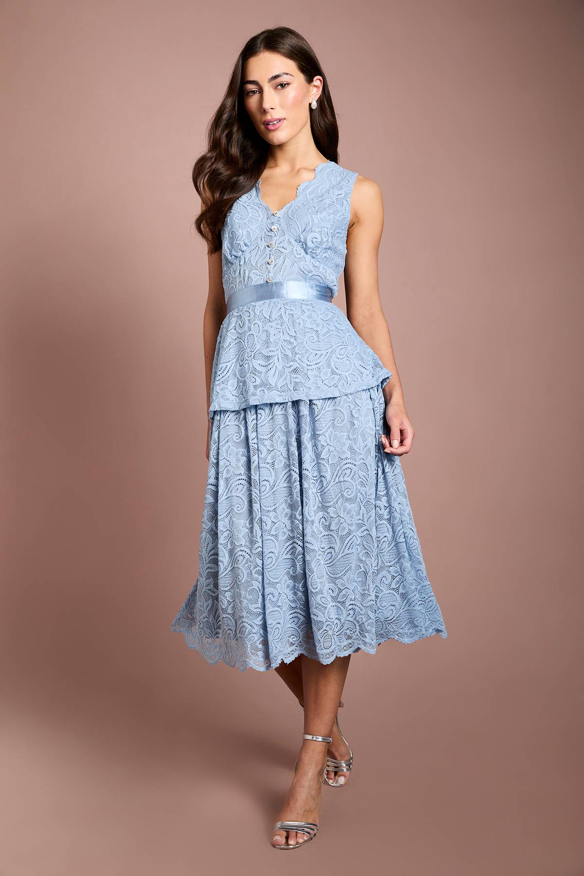 Coast Robe En Dentelle Avec Détail Péplum