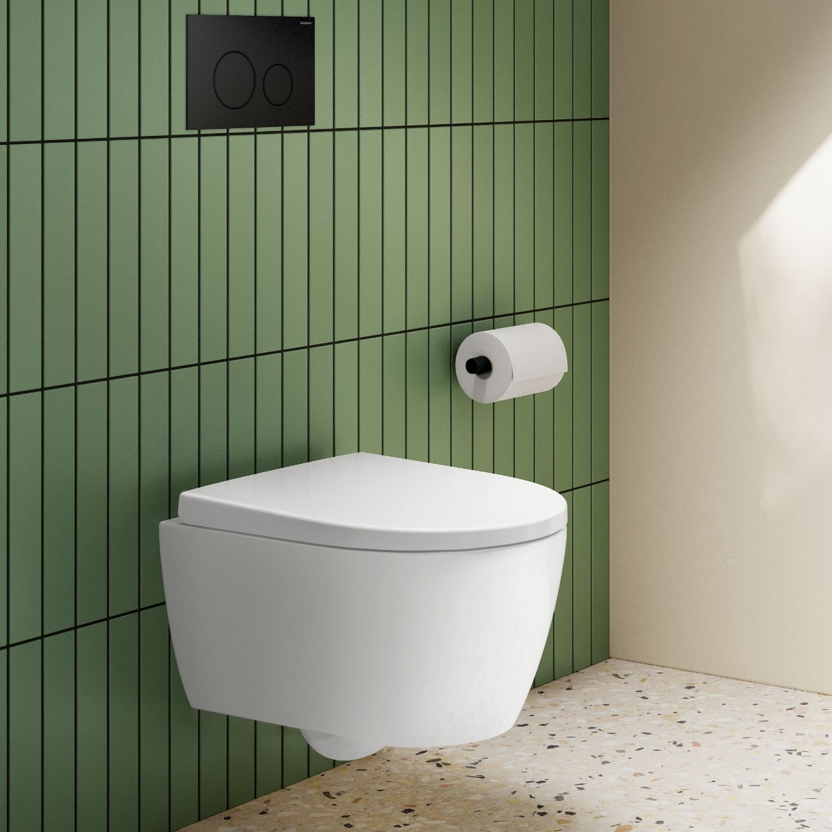 Geberit iCon Compact toilet met Turboflush, Keratect en softclose zitting wit mat
