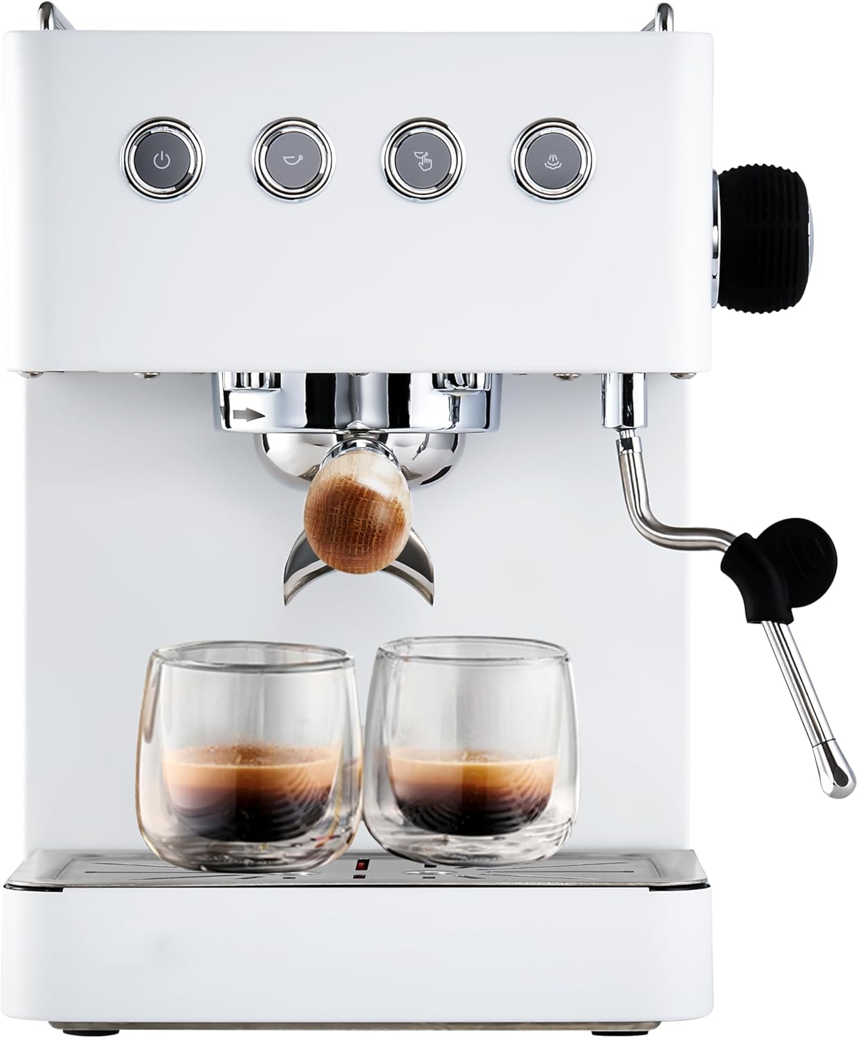 Solis Barista Gran Gusto Espressomaschine, Kaffeemaschine mit abnehmbaren Wassertank, Halbautomatische Siebträgermaschine mit 58 mm Profi-Siebhalter, Heißwasser- und Dampffunktion, Edelstahl (weiß)