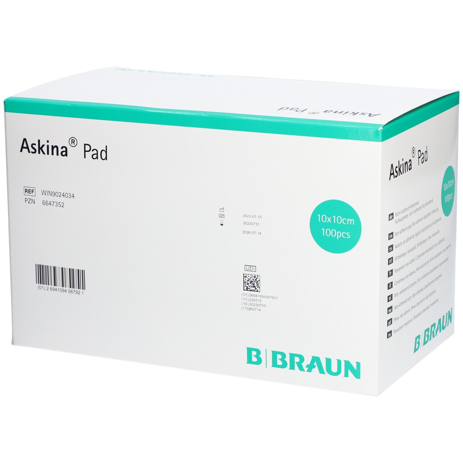 Askina® Pad Wundauflage 10 x 10 cm nichthaftend