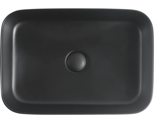 Jungborn opzetwastafel THREE 50 x 35 cm mat zwart incl. keramische afvoerplug